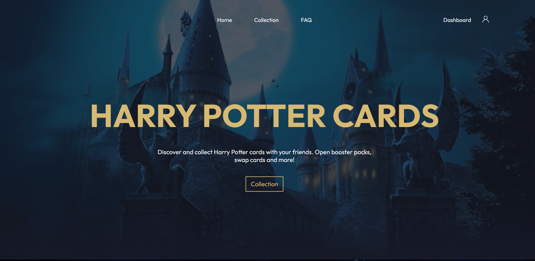 image du site harry potter cards